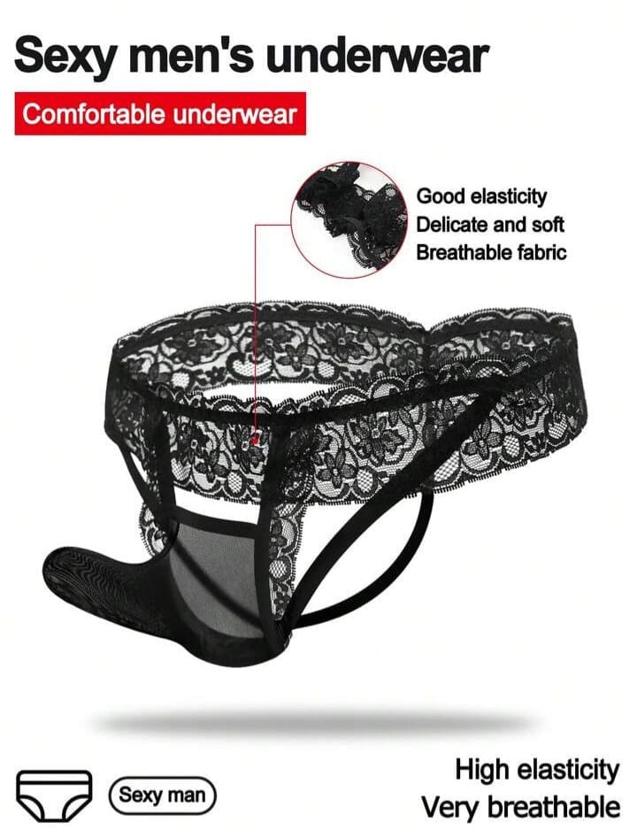 Noir Lace Sculpt Thong